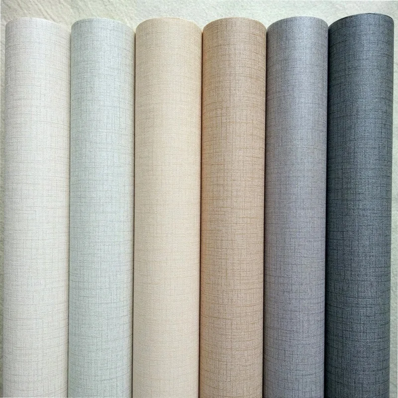 

Wholesale Retro Nostalgic Plain Color Waterproof PVC Wallpaper Hotel Engineering Decoration Main Material Solid Color Imitation