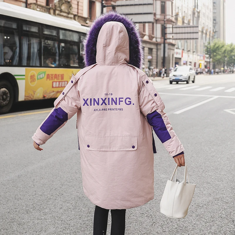 New Nice Cotton Coat Loose Long Down Cotton Jacket Thickening Hooded Jacket With High Quality