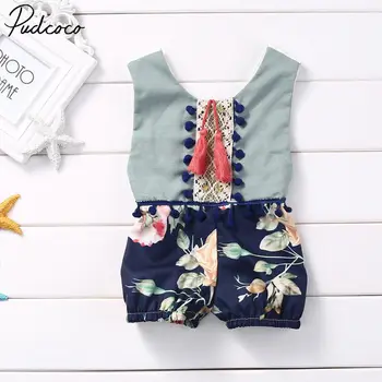 

Pudcoco Infant Baby Girl Clothes Summer Cotton Sleeveless Floral Pullover Bodysuit Outfits 3m-4t Pudcoco