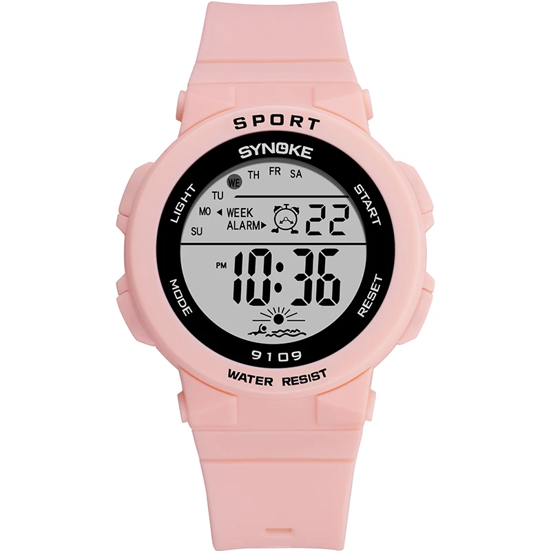 PANARS, женские цифровые часы, многофункциональные, водонепроницаемые, спортивный, светодиодный, светящийся будильник, секундомер, детские наручные часы, студенческие, для девочек и мальчиков - Цвет: Розовый