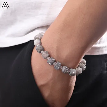 

Luxury Women Faceted Nugget Grey Sun Flower Druzy Drusy Elastic Rope Bracelets Jewelry For Women Birthday Gift EF-DG-61AMCE