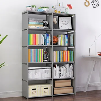 

Double row 5-storey multifunctional storage rack bookshelf and wardrobe Free combination of creative study and kitchen shelf