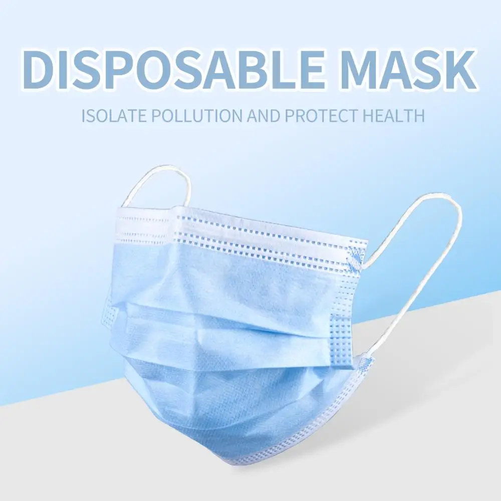 

20Pcs/Pack 3 Layer Anti-virus Respirator Disposable Face Masks Flu Non Woven Anti-dust Safe Breathable Mask For Hair Dressing