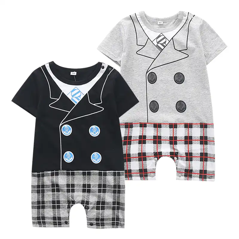 checkered baby romper