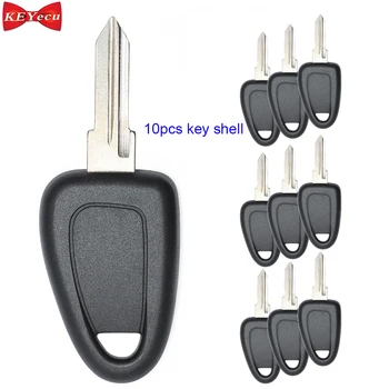 

KEYECU 10pcs for Fiat IVECO DUCATO Replacement Transponder Car Key Shell Case Fob With Uncut Blank Blade GT10