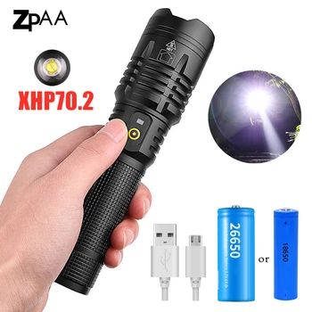 

XHP70.2 Flashlight Lamp USB Rechargeable LED Flashlight XHP50.2 Telescopic Powerful Tactical USB Torch Lantern 26650/18650