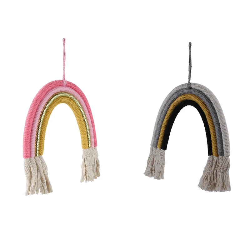 Rainbow Handmade Weaving Ornament Nordic Simple Kid Room Wall Decoration Hanging Home Decoration Accessories
