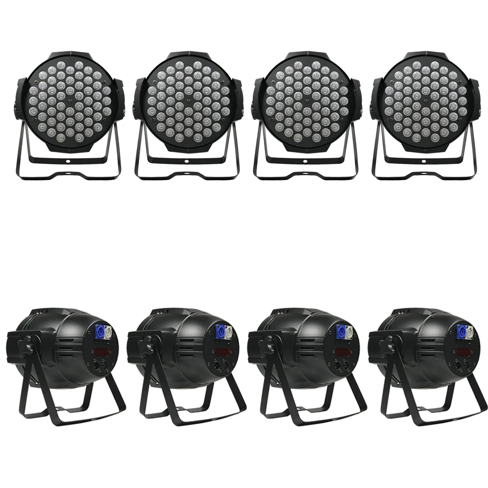 8 pieces /aluminum 54x3w led par light rgbw DMX512 flat par light