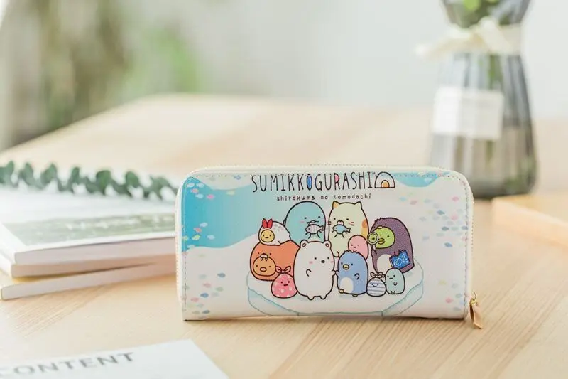 1 шт. кошелек Sumikko guurashi с рисунком из искусственной кожи, кошелек для отдыха, кошельки, Длинный кошелек для монет, держатели для карт, Carteras - Цвет: D