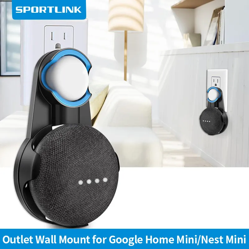 Outlet Wall Mount For Google Home Mini Voice Assistants Speaker Bracket Stand 