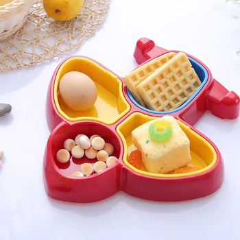 

Useful High Quality Children Cartoon Cute Aircraft-shaped Baby Plate Multi-compartment Feeding Tableware Meal Bowl Beat Gift