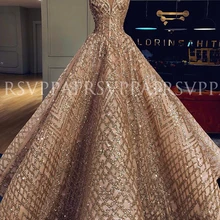 Длинное золотистое вечернее платье бальное платье с v-образным вырезом, с рукавом-крылышком, с блестками, Арабская, Дубай, женское официальное платье Gowms robe de soiree