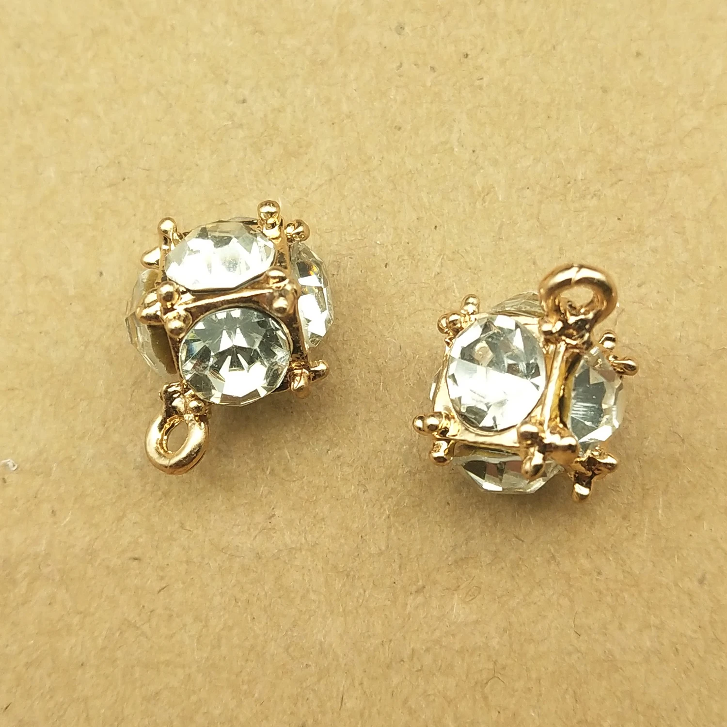 

10pcs 12x15mm geometry cube charm rhinestone charms for jewelry making and crafting charm fashion pendant
