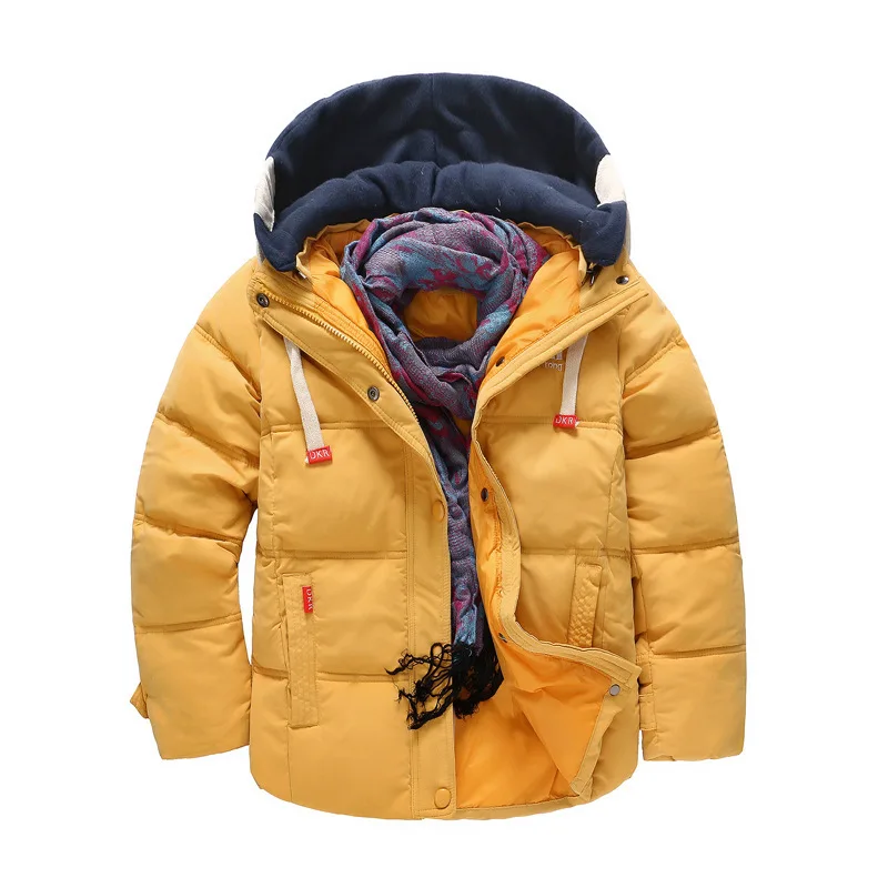 

Children Clothing Down & Parkas Baby Boys Coats Winter Warm Kids Outerwear Child Solid Thick Hooded Jackets For Boys Warm Coats