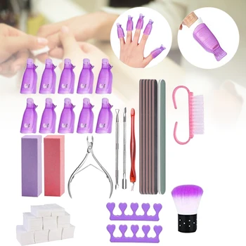 

Cotton Pad Clip Cap Home Practical Salon Manicure Portable Nail Polish Anti Slip Remover Tool Kit Pusher Easy Apply Professional