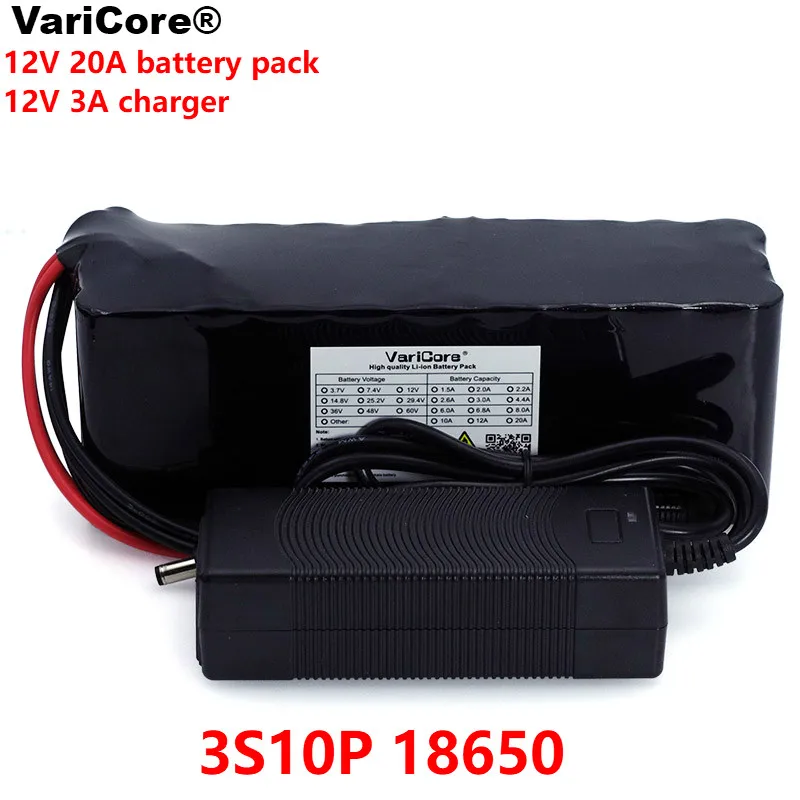 VariCore 12 в 20000 мАч 18650 литиевая батарея разряд лампы для майнинга 20A 240 Вт комплект