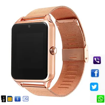 

Z60 Smart Watch Metal Clock With Sim Card Slot Push Message Bluetooth Connectivity Android IOS Phone Smartwatch men fashion