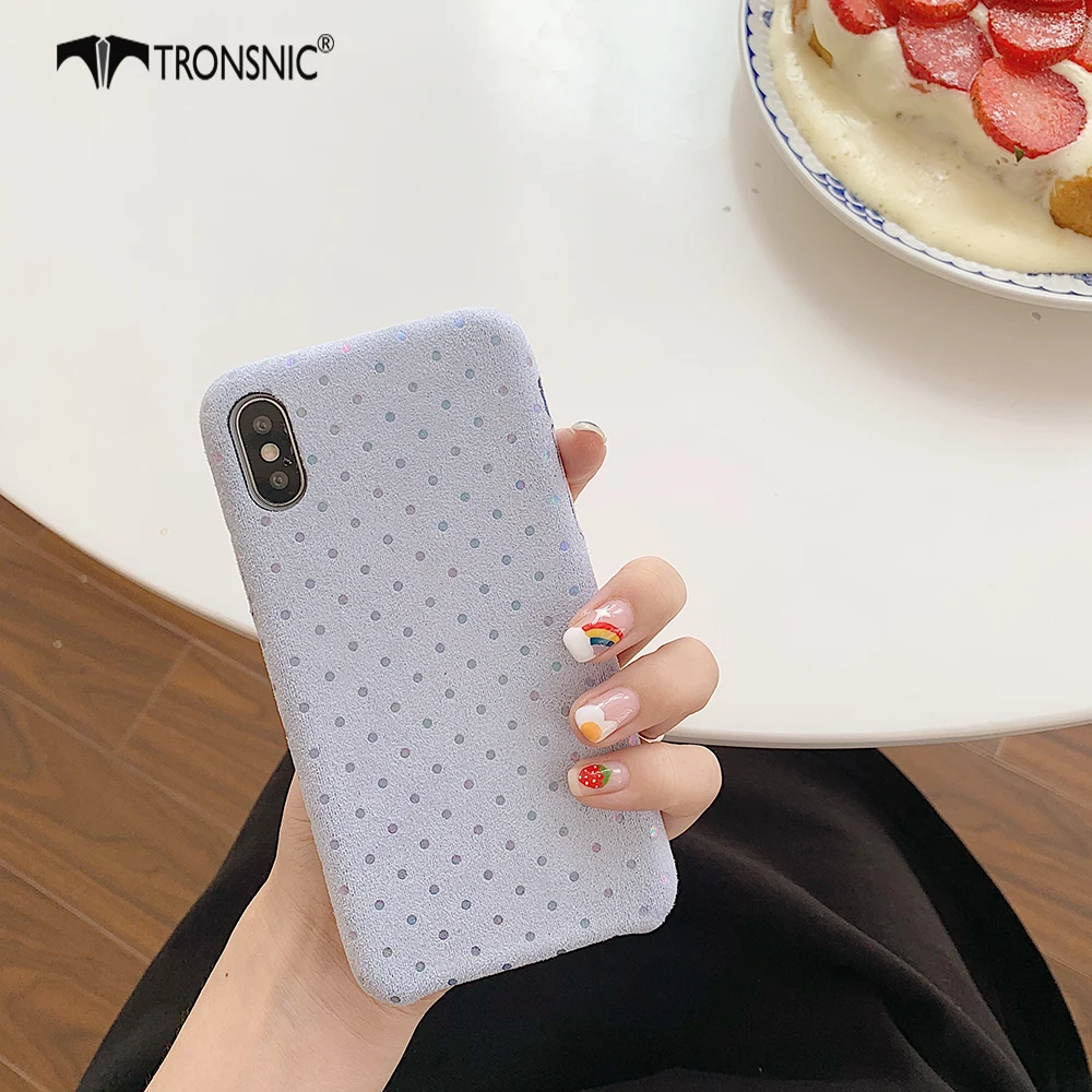Волнистые точки Бархатный Чехол для iPhone X XS MAX XR Роскошный Розовый Фиолетовый горошек Мягкие Чехлы для iPhone 6 6S 7 8 Plus крышка Горячая