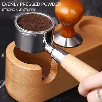 

Coffee Filter Tamper Holder Solid Wood Espresso Tamper Mat Stand Coffee Maker Support Base Rack Coffee Accessories For Barista
