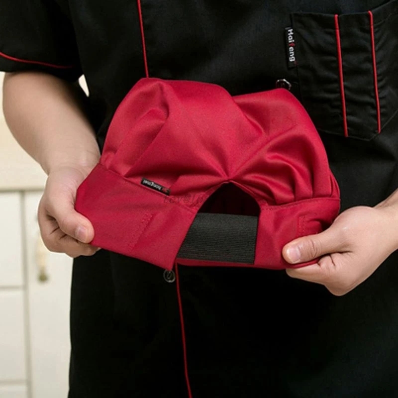 1 шт. рабочая шапка шеф повара для ресторана кухни одноцветная в полоску с принтом