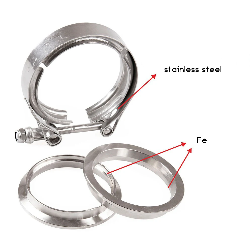 

Auto Accessories 2/2.5/3/3.5/4 Inch SS304 V-Band Clamp Stainless Steel M/F V Band Turbo Exhaust Downpipe Car Styling