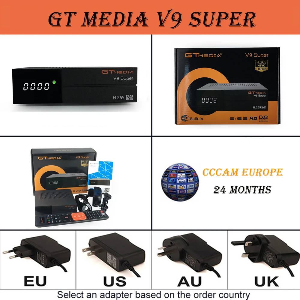 Sr-V9 Super n 24M GTMedia V9 супер Full HD спутниковый ресивер с 1 год Европа Испания Германия Cccam Full HD H.265 декодер ТВ коробка V9 супер - Цвет: Sr-V9 Super n 24M