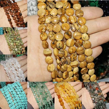 

Natural Stone Abacus Loose Beads 10X10X5mm Flat Round Bead Making DIY Bracelet Necklace Earrings Jewelry Accessories