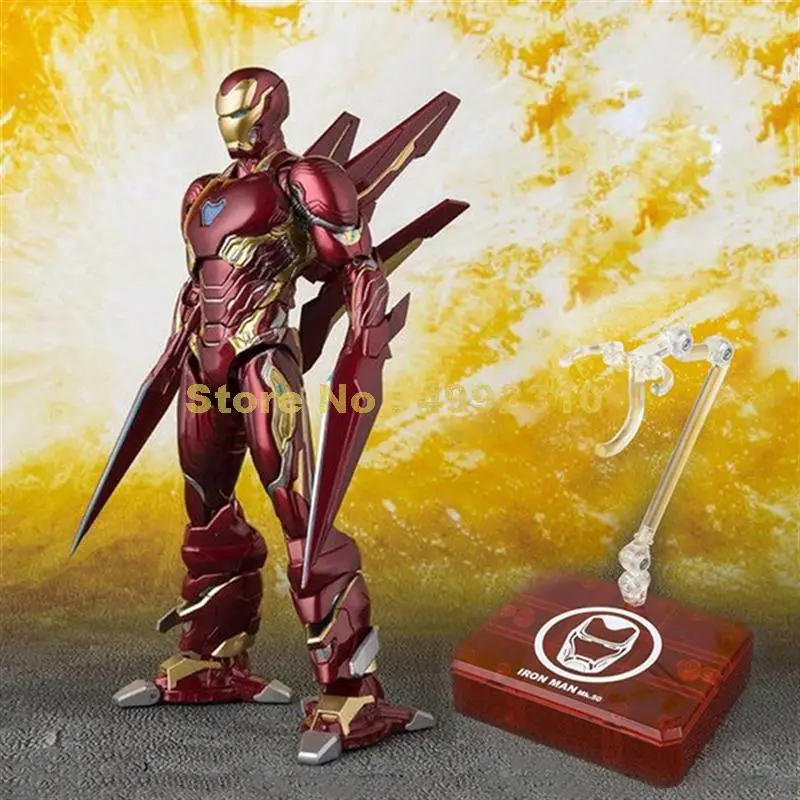 Супер Герои СВЧ ironman mk50 Броня подвижный Сплав Оружие костюм фигурка коллекция модель 16 см игрушка