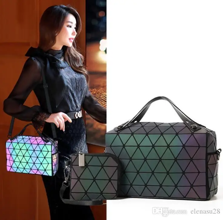 Хит продаж женская светящаяся сумка стеганые геометрические сумки на плечо