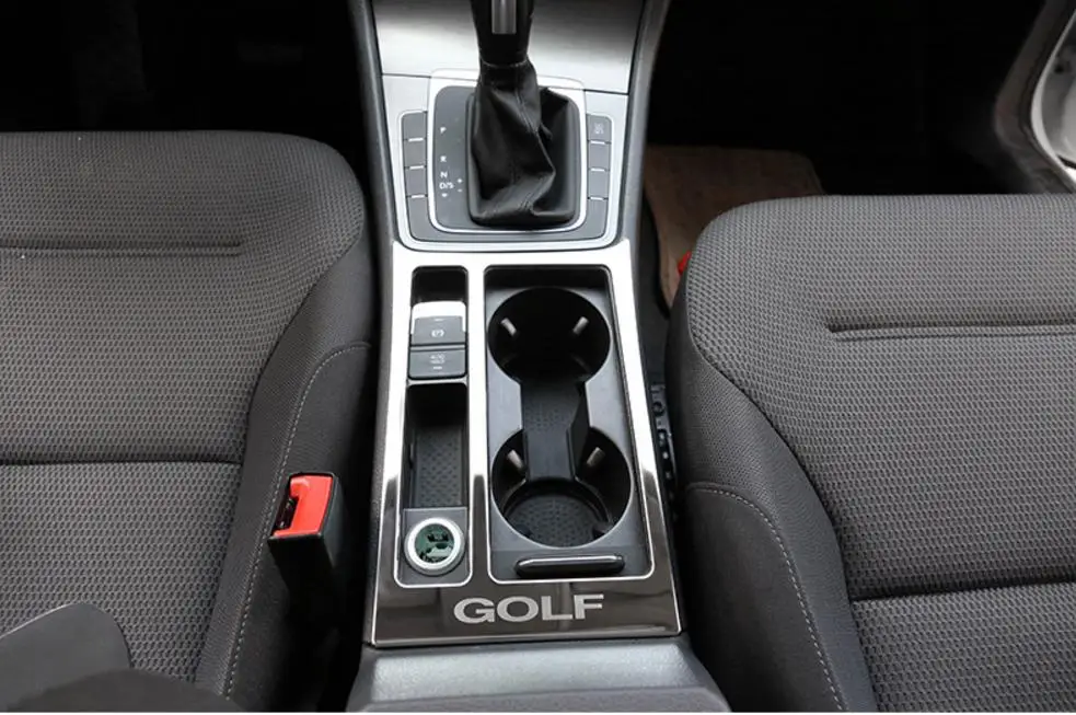 차량용 스테인리스 스틸 컵 거치대 콘솔, 물컵 프레임 장식 패널, VW 골프 7 MK7 골프 7.5 MK7.5 자동차 스티커