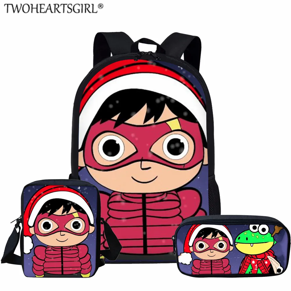 LH1261CEK Twoheartsgirl школьные ранцы для мальчиков девочек мультфильм печати Райана мира шаблон 16 дюймов рюкзак дети школьная книга сумка mochila escolar - Цвет: LH1261CEK