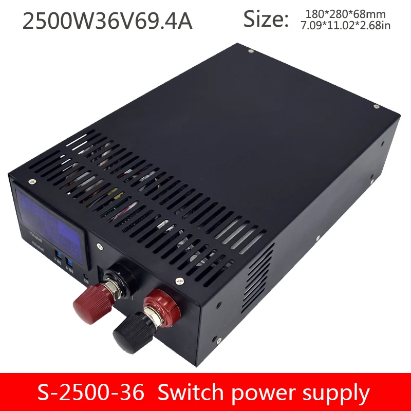 Высокомощный импульсный источник питания 2500w36v70a постоянный ток постоянного напряжения тока напряжение регулируется с цифровым дисплеем