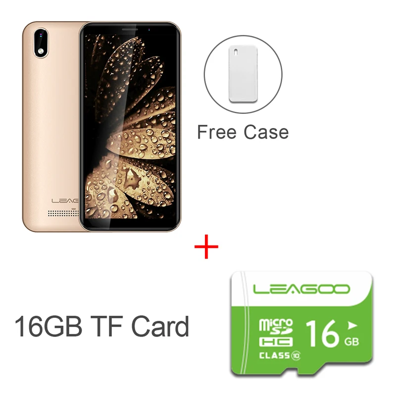 Gold Add 16GB Card LEAGOO Z10 Android мобильный телефон 5," 18:9 полный экран 1 Гб ОЗУ 8 Гб ПЗУ MT6580 четырехъядерный 2000 мАч 5 Мп камера Две sim-карты 3G смартфон - Цвет: Gold Add 16GB Card