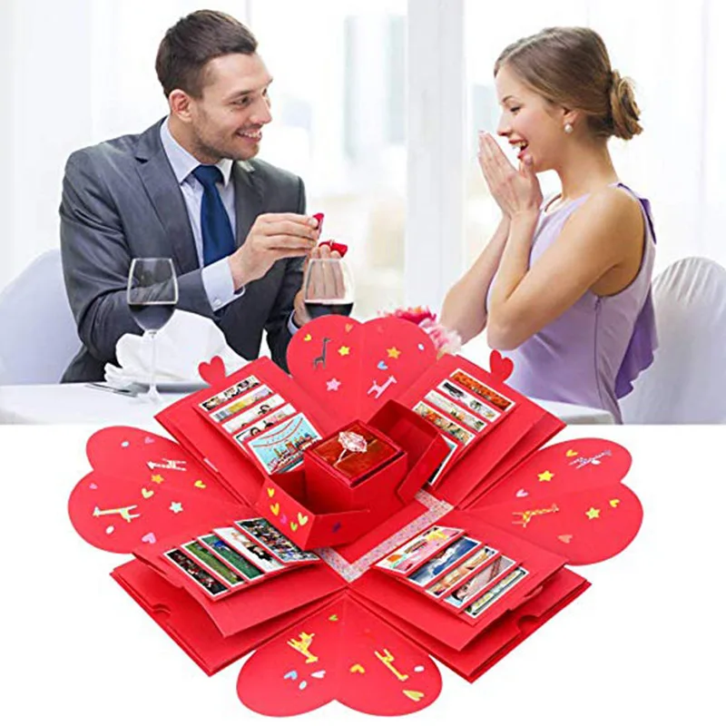 

DIY Photo Explosion Gift Box Black Paper Birthday Party Surprise Unique Design Fashion Creative