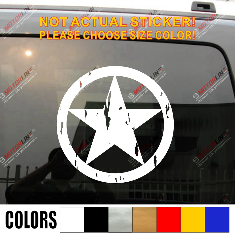 Die Cut Vinyl Decal Allied Star DIY Graphics 20 Colors Car Truck Jeep #223 