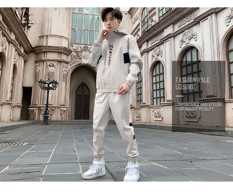 jogging suits for men 2022 New Autumn Men Sports Two Pieces Set Jacket and Sweatpants Fashion Streetwear Sports Set Casual Long Sleeve Mens Tracksuit mens matching sets