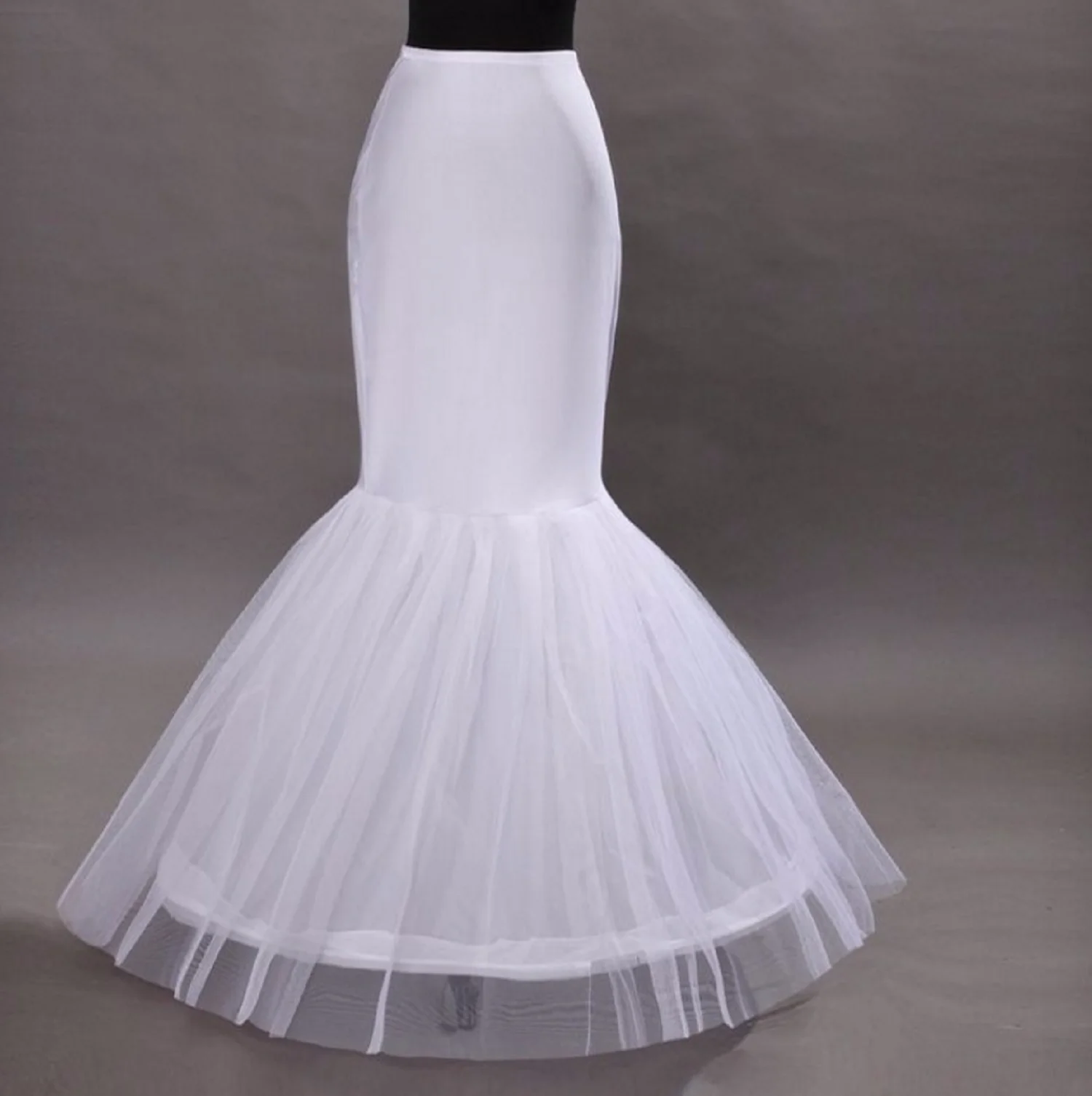

New White 1 Hoop Fishtail Mermaid Skirt Wedding Dress Crinoline Petticoat