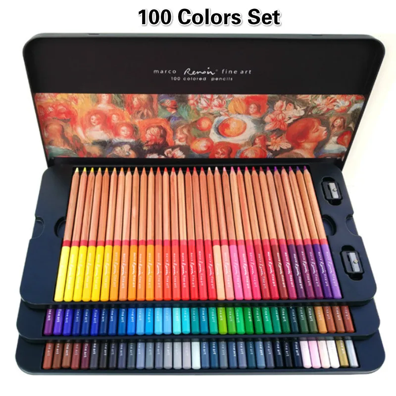 【新品未使用】120色 marco マルコ Renoir ルノワール 色鉛筆 Hdeec34fa43494f4195bc34e056c17