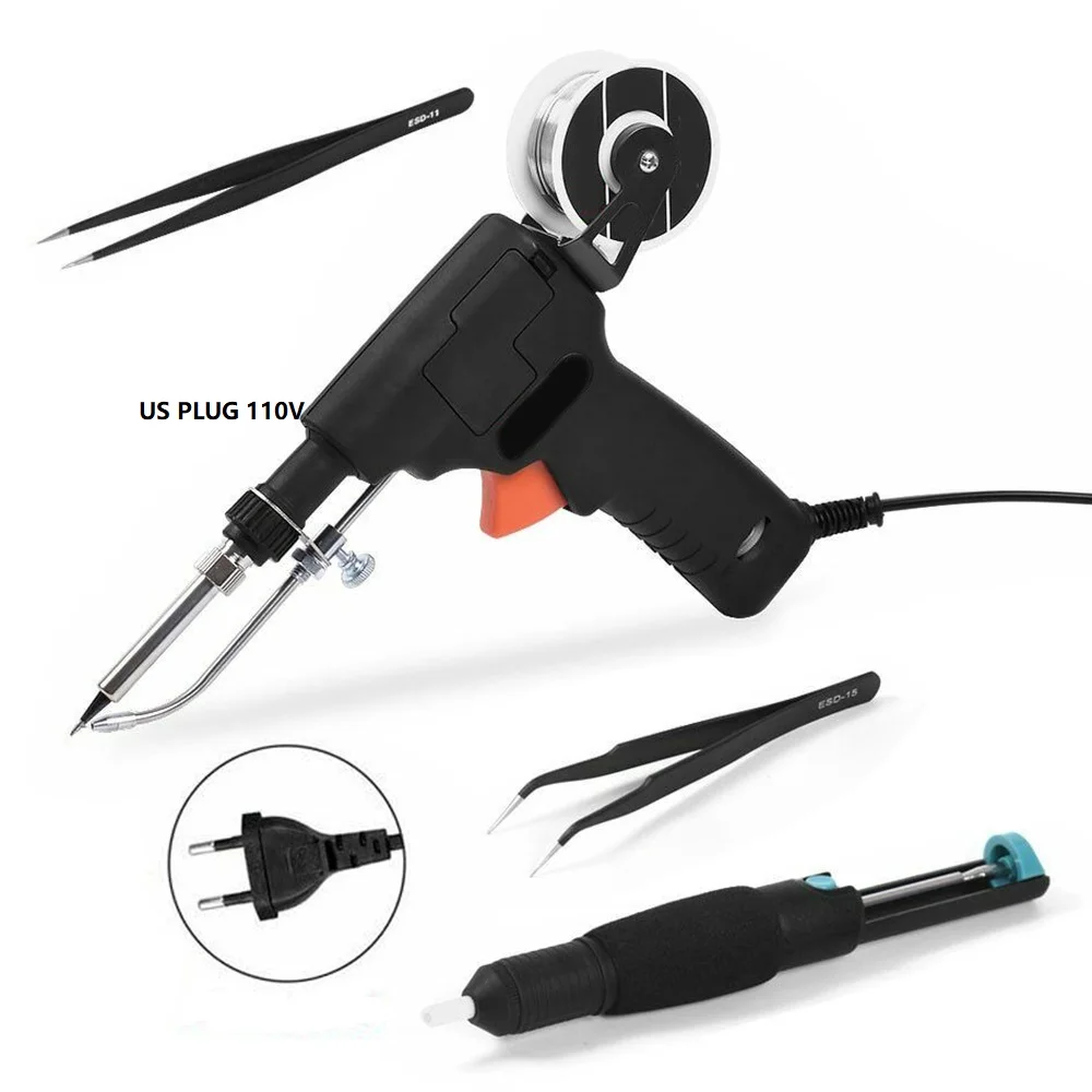 

80W Handheld Auto Send Tin Soldering Iron Gun Heat Solder Tweezer Welding Tool