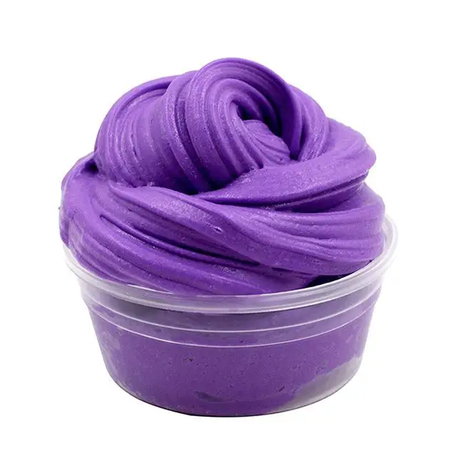 Слизь для масла пушистые Подвески прозрачная слизь поставки посыпать мягкой глины полимерный шпатлевка пены слизь наборы грязи детские игрушки для детей - Цвет: Deep Purple