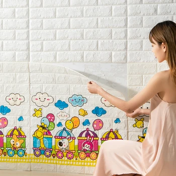 

Cartoon Brick 3D Photo Wallpaper Nature Kids Room odorless Anti-collision Soft Thicken Wallpapers for Living Room Home Decor