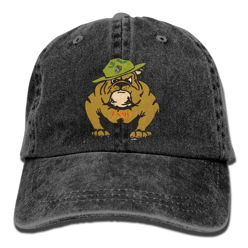 TSDFCMarine Corps Bulldog USMC Logo Mens &amp Womens Baseball Cap Retro Peaked Golf |