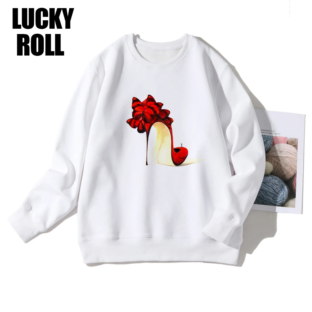 

LUCKYROLL Valentine's Day Gift White Hoodie Oversize Sweatshirt Long Winter Women Clothes 2020 Riverdale Hipster Clothes Elegant