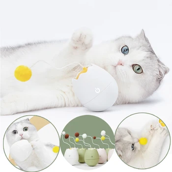 

Electronic Motion Toy Interactive Cat Teaser Eggshell Shape Pets Toy Rotating Interactive Puzzle Pet FURRYTAIL Smart Control