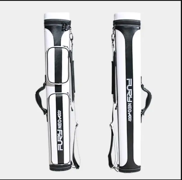 FURY FNA-CC-SP-1B Series 풀 큐 12 홀 타원형 케이스 화이트/블랙 탄소 섬유 봐 PVC 가죽 큐 액세서리
