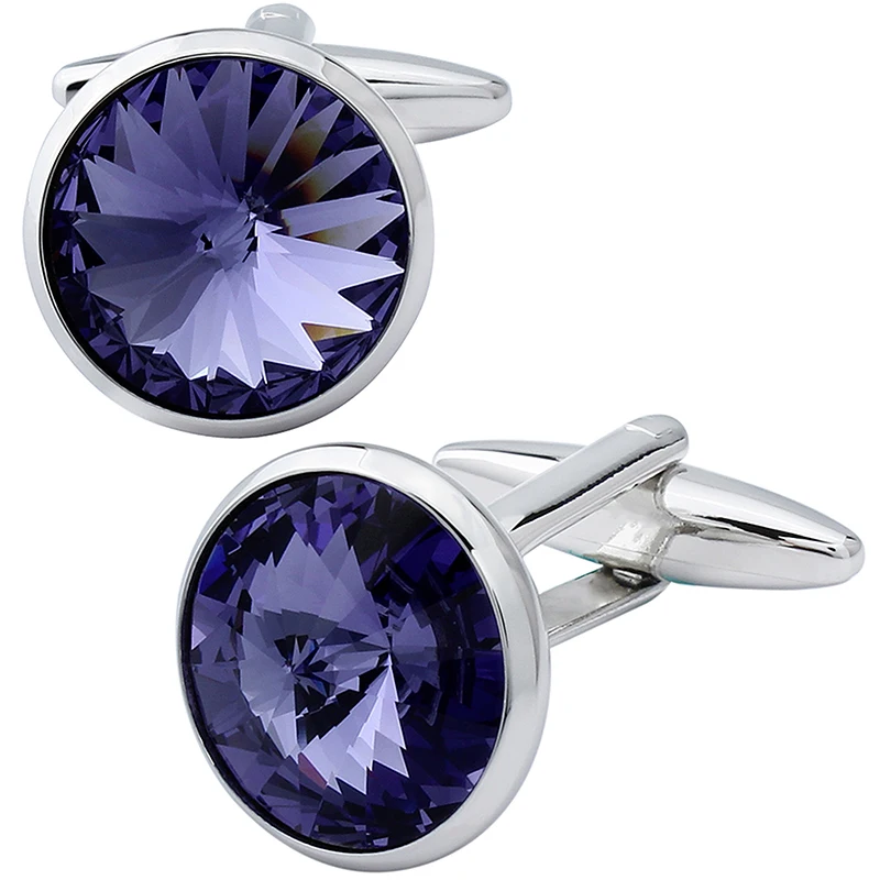Хоусон запонки и шпильки смокинг набор Серебряный цвет с кристаллами Swarovski в струйном гематите, темно-синий, серый кристалл, фиолетовый, зеленый