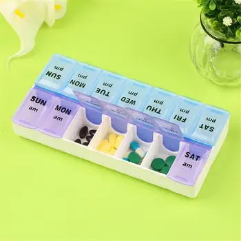 

7 Days Weekly Tablet Pill Medicine Box Holder Storage Organizer Container Case Pill Box Splitters