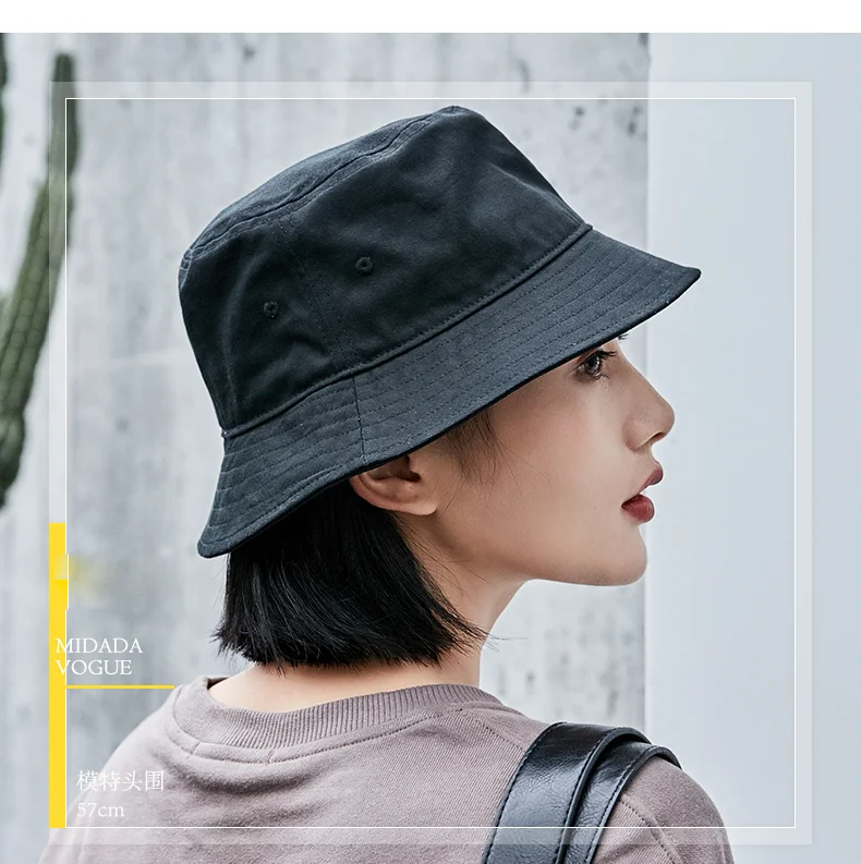 Big Head Summer Solid Color Bucket Hat 