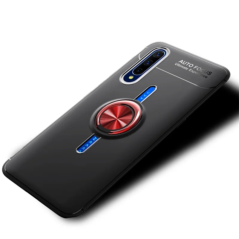 Vivo iQOO Pro 5G чехол для телефона Автомобильный Кронштейн кольцо держатель Броня задняя крышка для vivo iqoo pro мягкое силиконовое покрытие защитный корпус - Цвет: Black Red