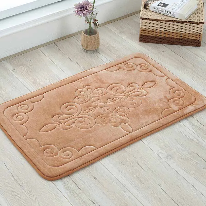 Anti-slip Anti-fatigue Bathroom Kitchen Floor Mat Entrance Doormat Washable Balcony Area Rug Living Room Bedroom Carpets - Цвет: champagne flower